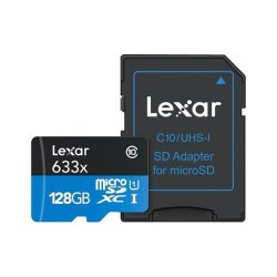 Lexar MicroSDXC 633x 128GB U3 V30 m. adapter