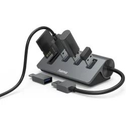 Hama OTG-Hub/Card Reader 5-Port 3X USB-A SD MicroSD w/ USB-C-Adapter