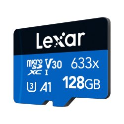 Lexar MicroSDXC 633x 128GB U3 V30 m. adapter